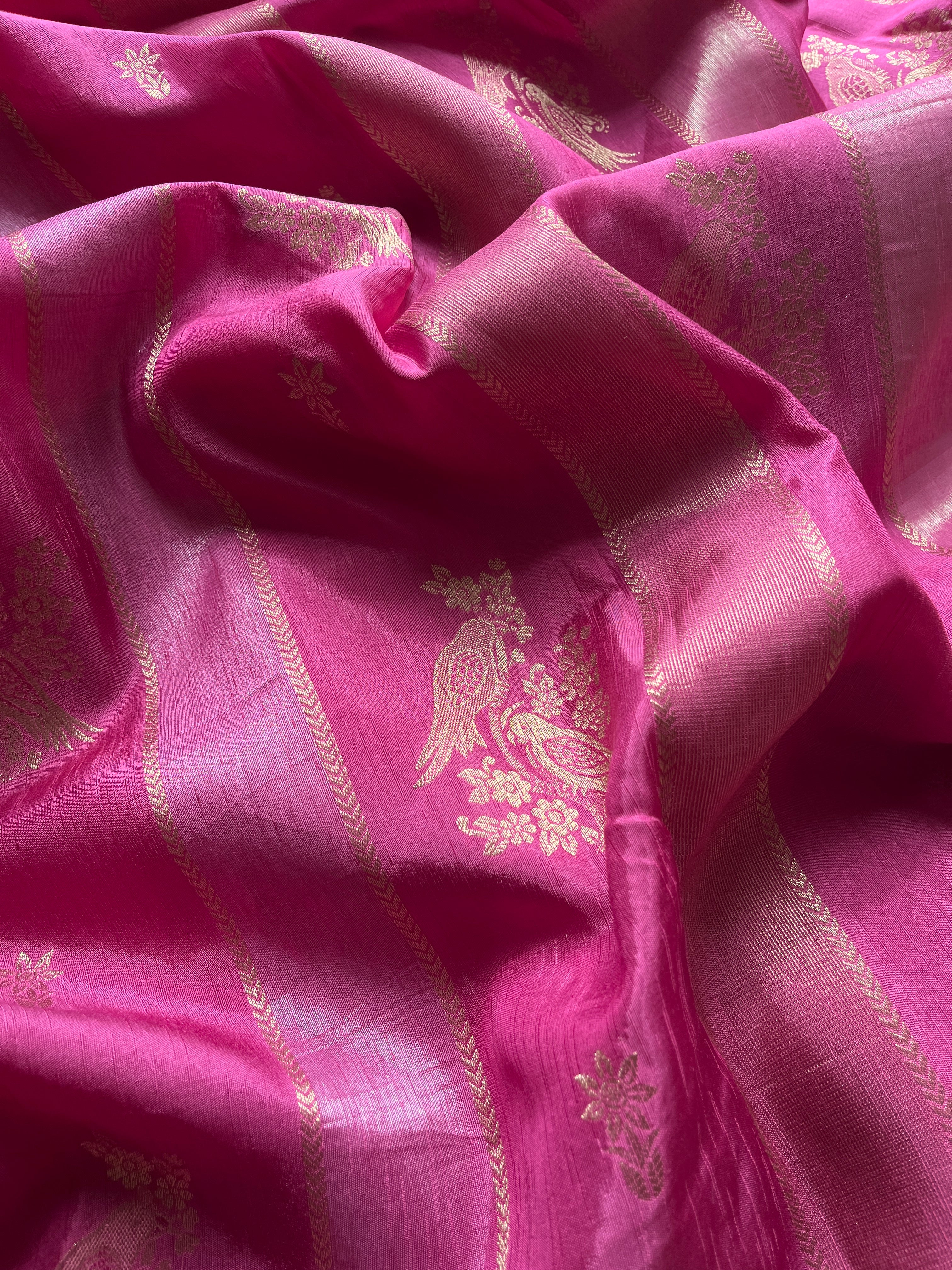 Pink Viscose Silk Saree